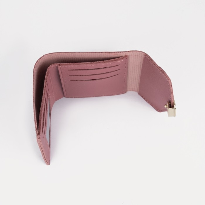 Кошелёк женский на кнопке, цвет пудровый