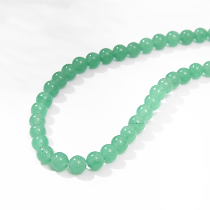 Бусины на нити шар №6 &laquo;Нефрит&raquo;, 60 бусин