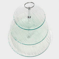 Этажёрка - фруктовница круглая Доляна &laquo;Текстура&raquo;, 3 яруса, d=24/20/15 см, стекло