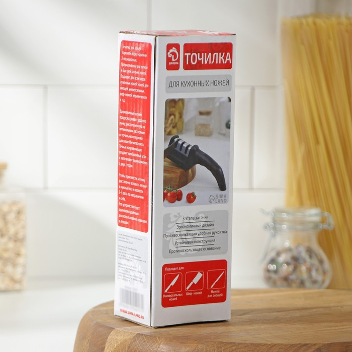 Точилка для ножей с полировкой Доляна &laquo;Ритм&raquo;, 21&times;5&times;6 см, цвет чёрный