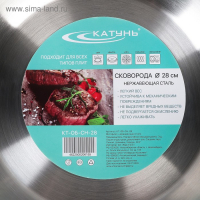 Сковорода &laquo;Общепит&raquo;, d=28 см, толщина корпуса 0,6 мм, дно 3,5 мм, с теплораспределительным слоем, индукция