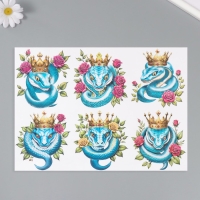 Новогодняя декупажная карта "Королевская кобра", плотность 45 г/м2, формат А4