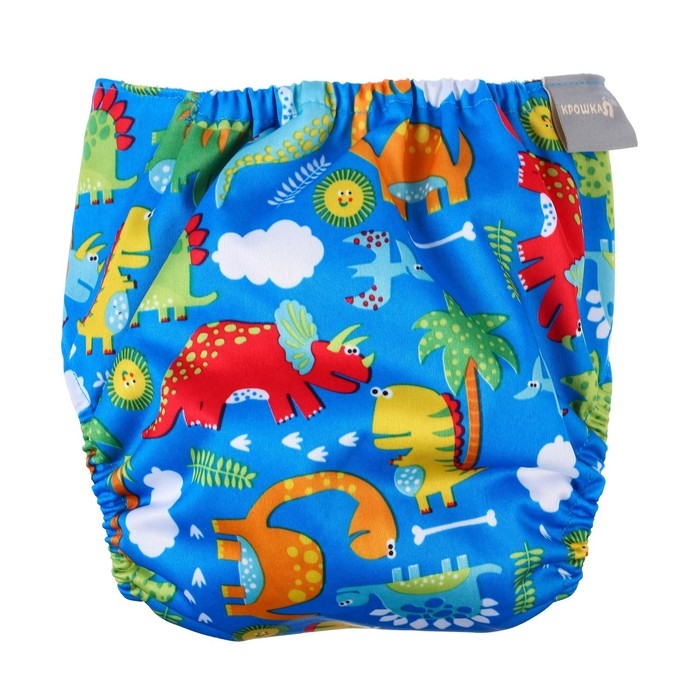 Многоразовый подгузник &laquo;Африка&raquo;, 3-15 кг, угольно-бамбуковая ткань, цвет синий, Крошка Я