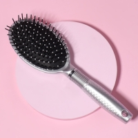 Расчёска массажная, 8 &times; 25 см, цвет серебристый