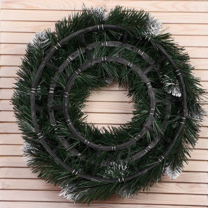 Новогодний венок "Интерьерный белоснежный"шишка золото + ягода 50 см