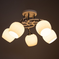 Люстра "Ава" 5хЕ27 40Вт бело-хромовый 58х58х27 см BayerLux Люстра "Ава" 5хЕ27 40Вт бело-хромовый 58х58х27 см BayerLux