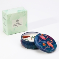 Свеча ароматическая из соевого воска с сухоцветом "Тропический воздух", 3х8,5см, 110 г