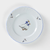 Тарелка «Рококо. Гуси», d=25 см, белая, фарфор, МИКС Тарелка «Рококо. Гуси», d=25 см, белая, фарфор, МИКС