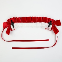 Карнавальная повязка «Лолита», цвет красный с белым кружевом Карнавальная повязка «Лолита», цвет красный с белым кружевом