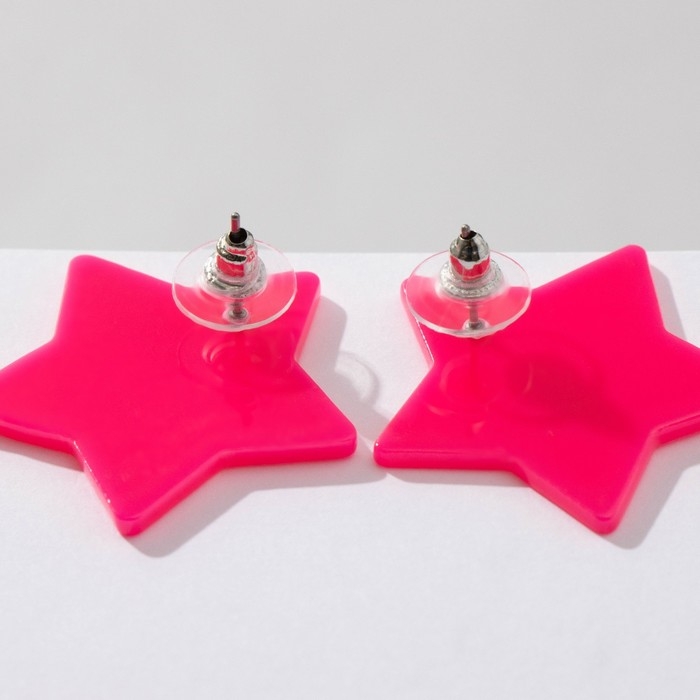 Серьги акрил &laquo;Звезда&raquo;, цвет розовый