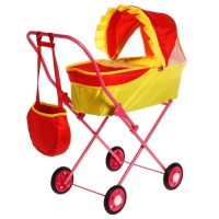 Коляска кукольная №2, цвет красно-жёлтый Коляска кукольная №2, цвет красно-жёлтый