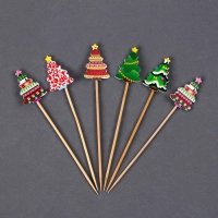 Новый год! Шпажки &laquo;Ёлочки&raquo;, в наборе 6 шт.