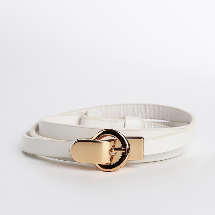 Ремень женский, ширина 1 см, пряжка металл, цвет белый Ремень женский, ширина 1 см, пряжка металл, цвет белый