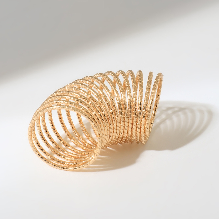 Кольцо &laquo;Пружинка&raquo;, цвет золото