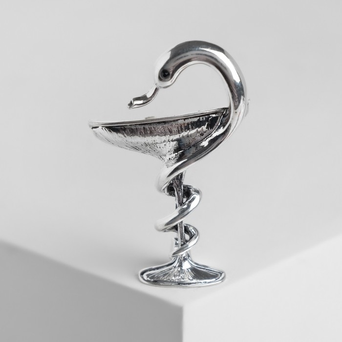 Брошь «Змея в геральдике» знак, цвет чернёное серебро Брошь «Змея в геральдике» знак, цвет чернёное серебро