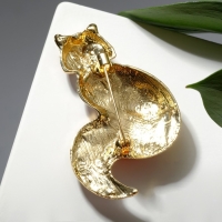 Брошь &laquo;Лисица&raquo;, цветная в золоте