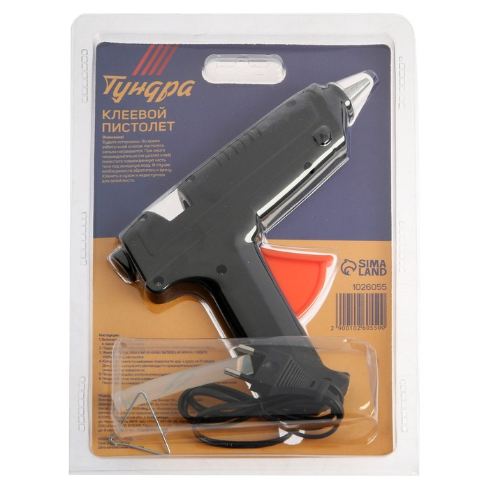 Клеевой пистолет ТУНДРА, 80 Вт, 220 В, 11 мм Клеевой пистолет ТУНДРА, 80 Вт, 220 В, 11 мм