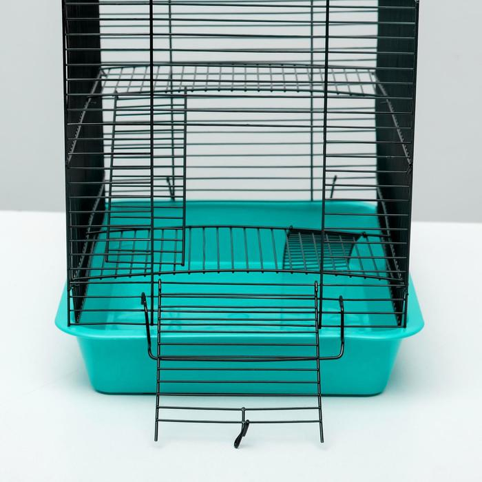 Клетка для грызунов Клетка для грызунов "Пижон" №3-1, с 2-я этажами, без наполнения, 33 х 24 х 28 см, бирюзовая