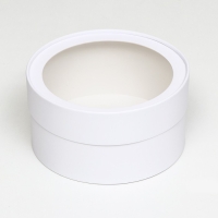 Подарочная коробка "Алмаз" белый, завальцованная с окном, 21 х 11 см