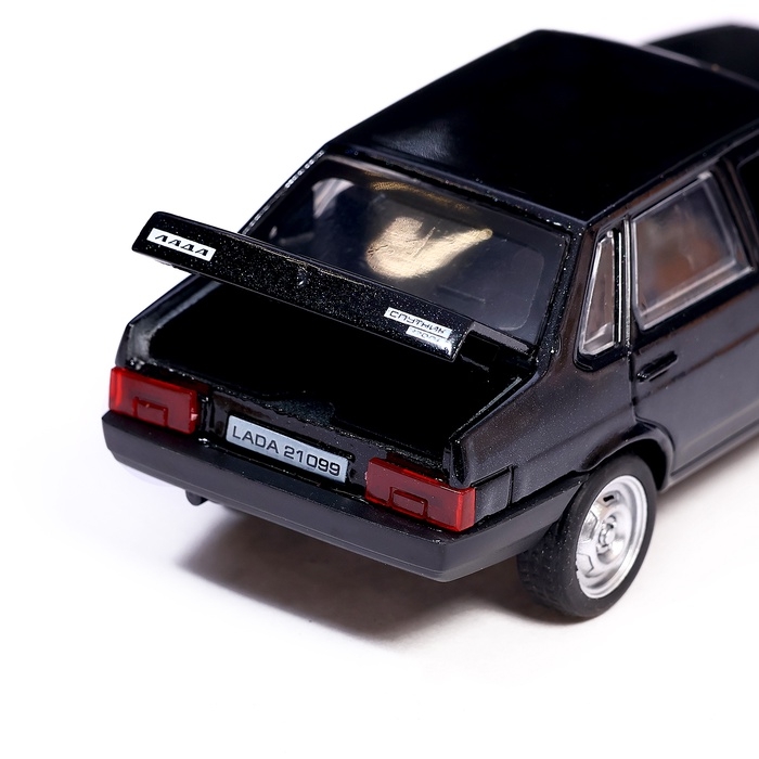 Машинка металлическая LADA-21099, ретро - модель &laquo;СПУТНИК&raquo;, открываются двери, багажник, инерция, 12 см, чёрный