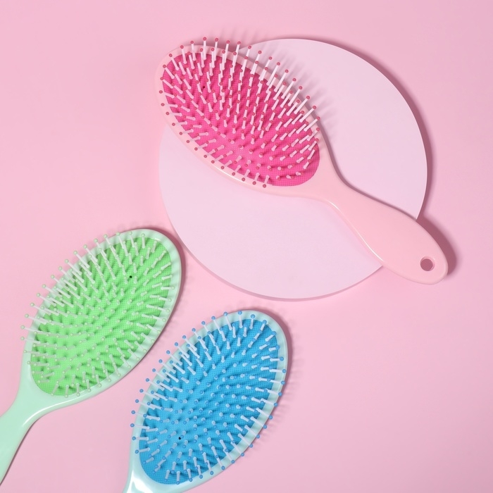 Расчёска массажная, 7 &times; 22 см, цвет МИКС