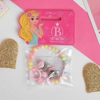 Набор детский «Выбражулька» 3 предмета: клипсы, браслет, кольцо, розы, цветной Набор детский «Выбражулька» 3 предмета: клипсы, браслет, кольцо, розы, цветной