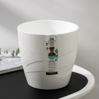 Кашпо для цветов со вставкой &laquo;Грация&raquo;, 2,8 л, цвет белый