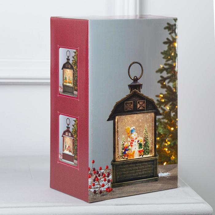 Светодиодная фигура &laquo;Дед Мороз и медведь&raquo; 14 &times; 24 &times; 8 см, пластик, батарейки ААх3 (не в комплекте), свечение тёплое белое