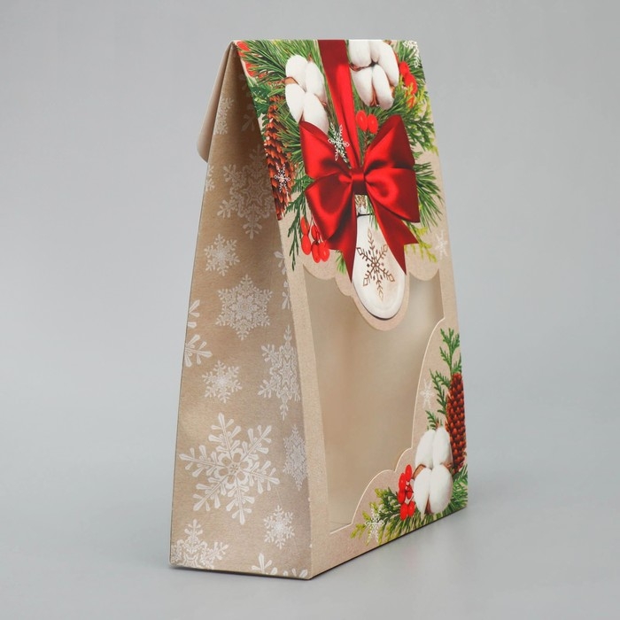 Коробка подарочная новогодняя складная &laquo;Хлопок&raquo;, 15 х 7 х 22 см, Новый год