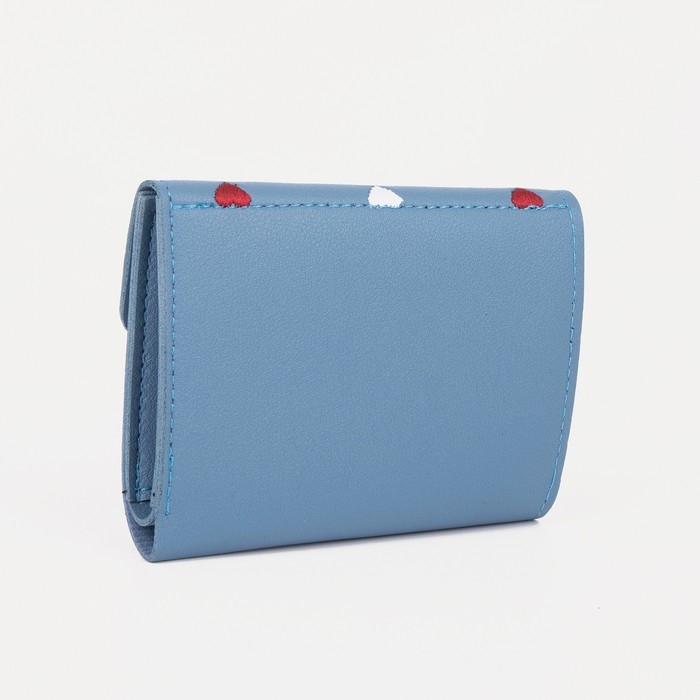 Кошелёк на кнопке, цвет голубой