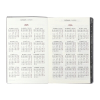 Еженедельник датир 2025г мягк обл иск кож А5 80л ESCALADA, бл тис, кр бл 70 г/м&sup2;, чёрный