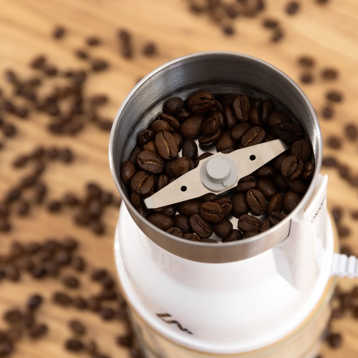 Кофемолка электрическая Luazon LMR-05, 160 Вт, 50 г, белая Кофемолка электрическая Luazon LMR-05, 160 Вт, 50 г, белая