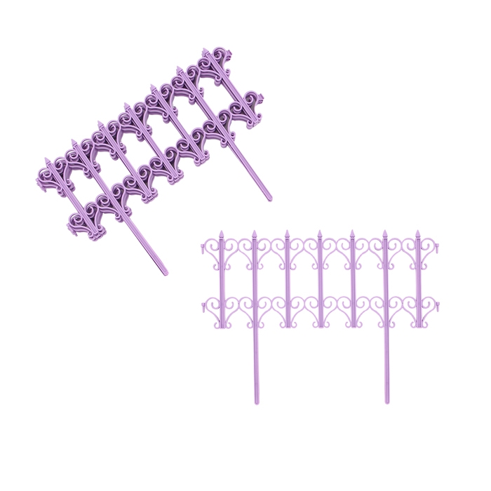 Ограждение декоративное, 25 &times; 180 см, 5 секций, пластик, сиреневое &laquo;Классика&raquo;