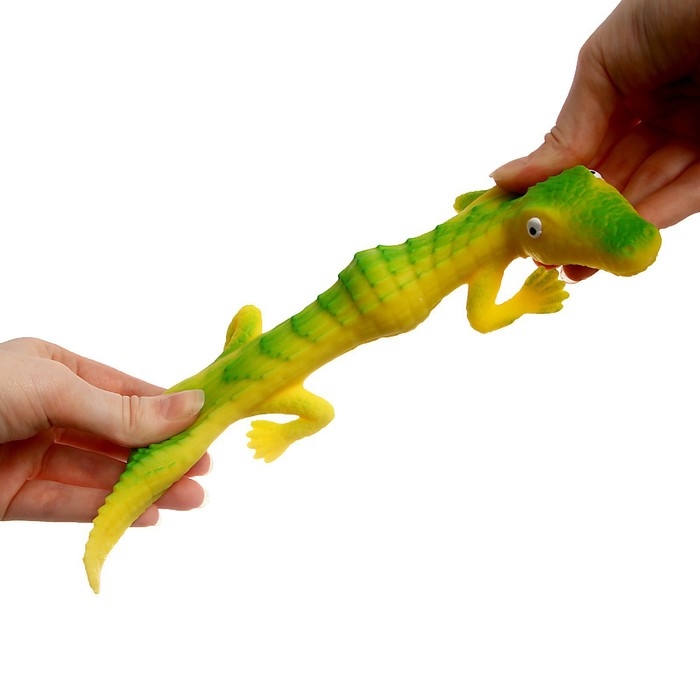 Антистресс сквиш мялка &laquo;Крокодил&raquo;, с песком, цвета МИКС, в шоубоксе, тянучка