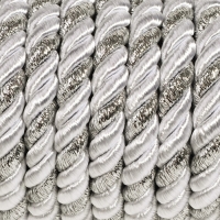 Шнур витой, d = 8 мм, 9 ± 1 м, цвет серебряный Шнур витой, d = 8 мм, 9 ± 1 м, цвет серебряный