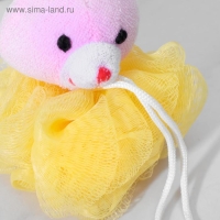 Мочалка детская с мягкой игрушкой Доляна &laquo;Зверята&raquo;, 20 гр, игрушка и цвет МИКС