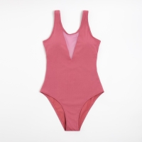 Купальник женский слитный в рубчик MINAKU однотонный цвет розовый, размер 42 Купальник женский слитный в рубчик MINAKU однотонный цвет розовый, размер 42