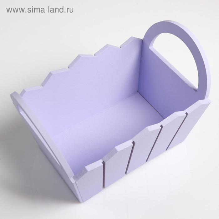 Кашпо деревянное 25×16×17 см Кашпо деревянное 25×16×17 см "Мария", ручки боковые, МДФ, лаванда