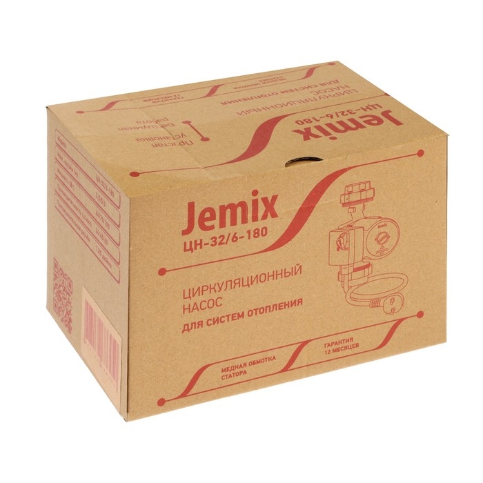 Насос циркуляционный JEMIX WRS-32/6-180, 100/70/44 Вт, напор 6 м, 60/45/26 л/мин, кабель 6 м Насос циркуляционный JEMIX WRS-32/6-180, 100/70/44 Вт, напор 6 м, 60/45/26 л/мин, кабель 6 м