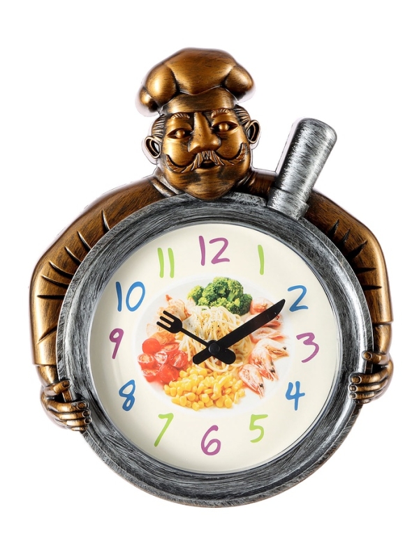 Часы настенные интерьерные, для кухни &laquo;Шеф&raquo;, плавный ход, 29.5&times;23 см, d-16.5 см