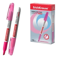 Маркер текстовыделитель 0.6-4.0 мм ErichKrause V-15 розовый, флуоресцентные чернила на водной основе