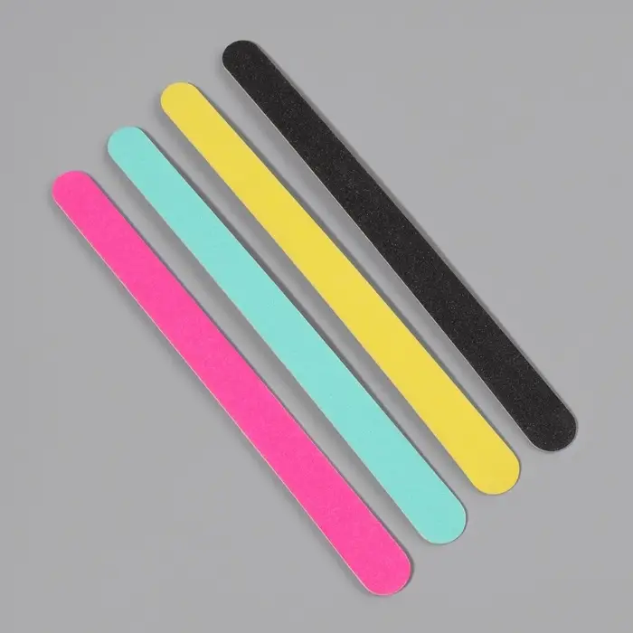 Набор пилок для ногтей на деревянной основе, форма прямая, 200/200 грит, 13 см, 10 шт, цвет МИКС