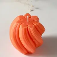 Свеча-цилиндр 9х8 см, 220 гр, с нарезкой, персик