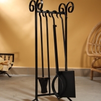 Каминный набор "Дача" сталь, 4 предмета, 24х20х71 см Каминный набор "Дача" сталь, 4 предмета, 24х20х71 см