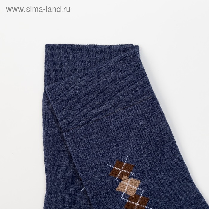 Носки мужские махровые шерстяные, цвет джинс, размер 25 Носки мужские махровые шерстяные, цвет джинс, размер 25