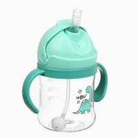 Mum&Baby, Поильник- непроливайка с трубочкой, дракоша, бирюзовый SL-07275B