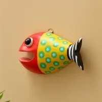 Панно "Рыба-хищник" дерево 20х12х4 см, цв. разноцветный