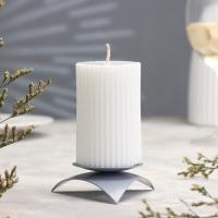 Подсвечник "Звездочка" металл на 1 свечу, 9х3,5 см, серый Подсвечник "Звездочка" металл на 1 свечу, 9х3,5 см, серый