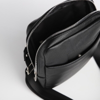 Сумка мужская через плечо TEXTURA, искусственная кожа, цвет чёрный