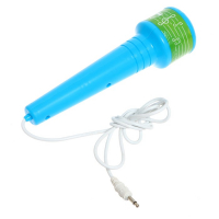 Микрофон на стойке &laquo;Новогодний подарок&raquo;, цвет голубой